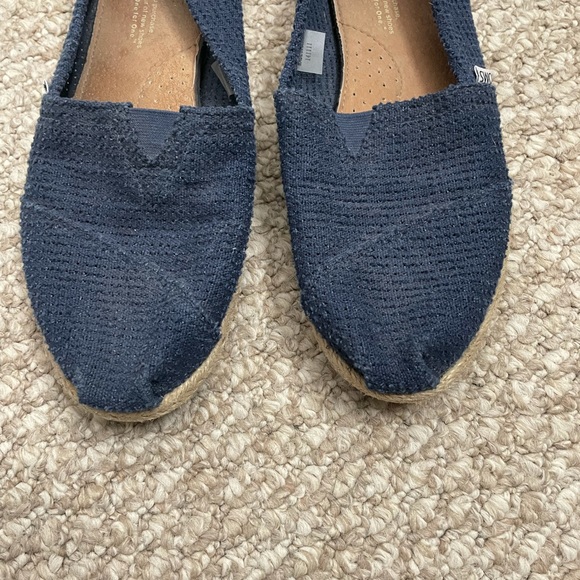 Toms Blue Knit Flats Slip On Shoes Size 7 - Picture 5 of 9